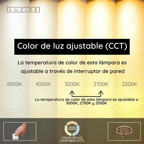 Lucide JUBEL - Lámpara de techo - Ø 48 cm - LED - CCT - 2500K/3000K - Oro mate / Latón - USP